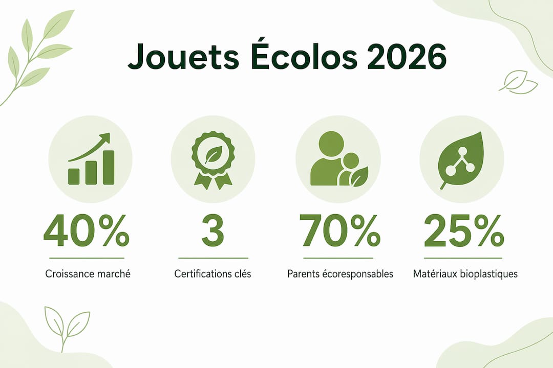 Visuel illustrant les chiffres clés du marché des jouets écologiques