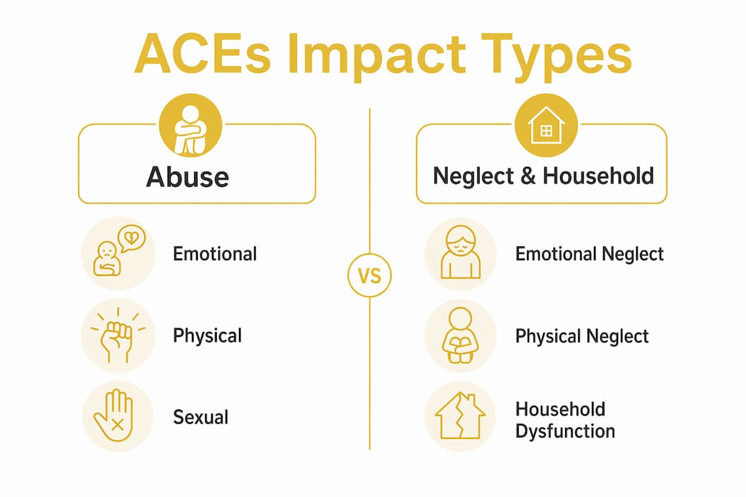 Infographic comparing types of adverse childhood experiences