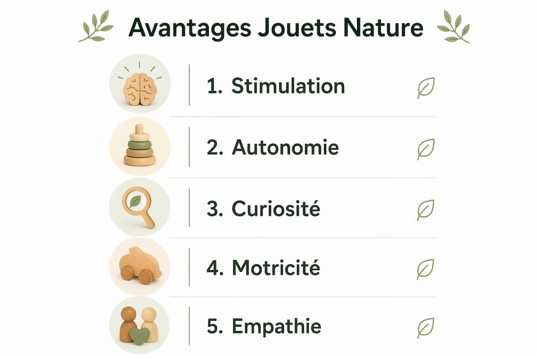 Infographie : pourquoi choisir des jouets éducatifs en matériaux naturels ?