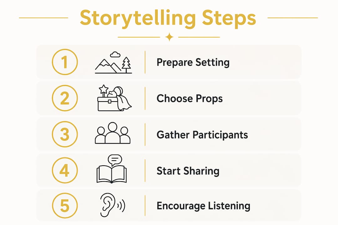 Infographic outlining outdoor storytelling steps