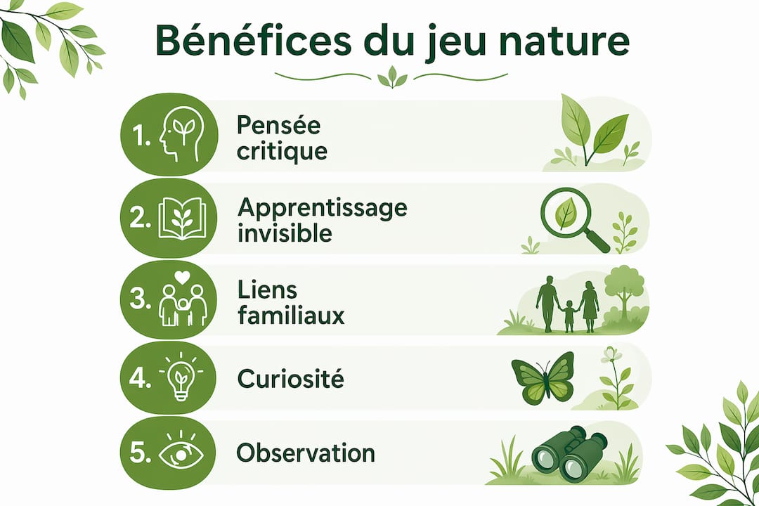 Les atouts pédagogiques du jeu en pleine nature : infographie