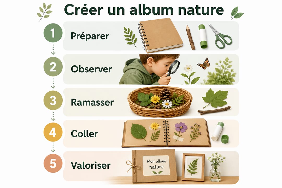 Découvrez en image les différentes étapes de la création d’un album sur le thème de la nature.