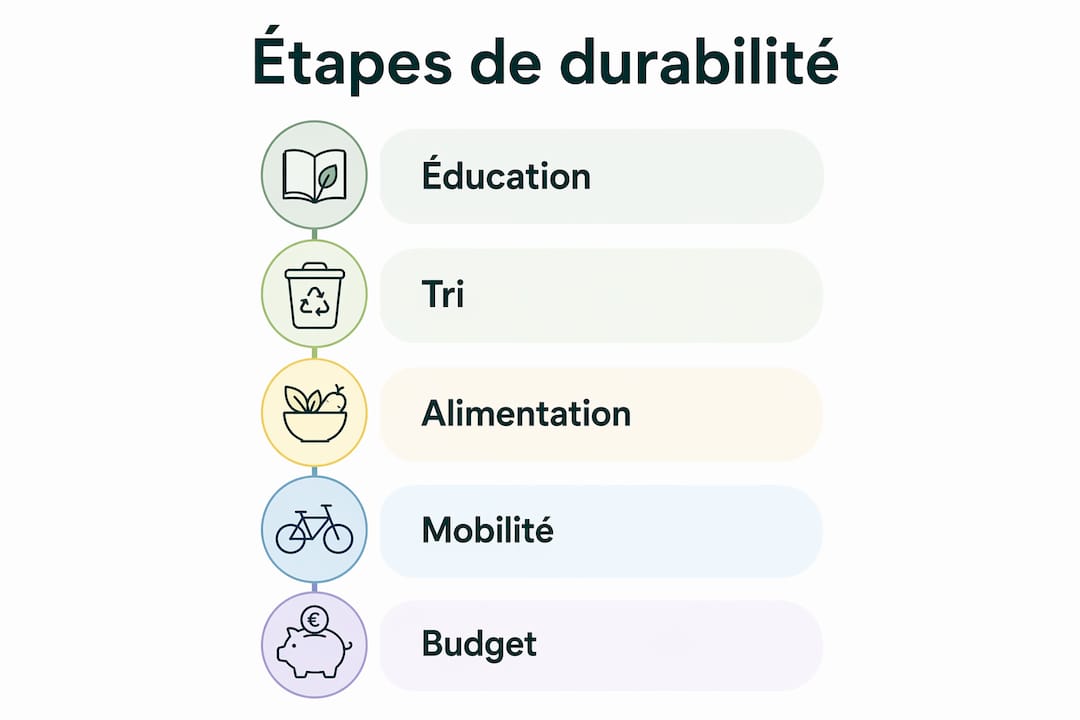 Infographie : les étapes clés pour adopter des gestes écoresponsables en famille