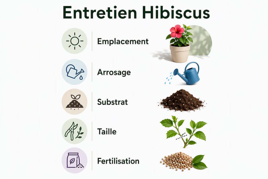 Les incontournables pour bien entretenir un hibiscus : une infographie pratique