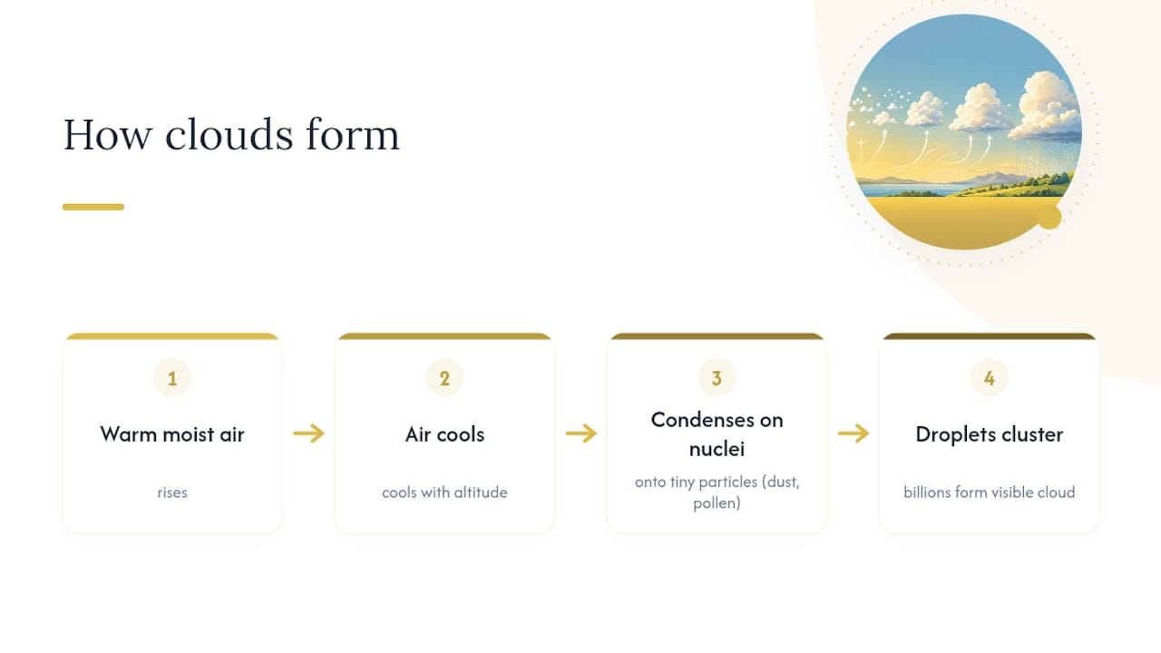 Diagram of cloud formation steps