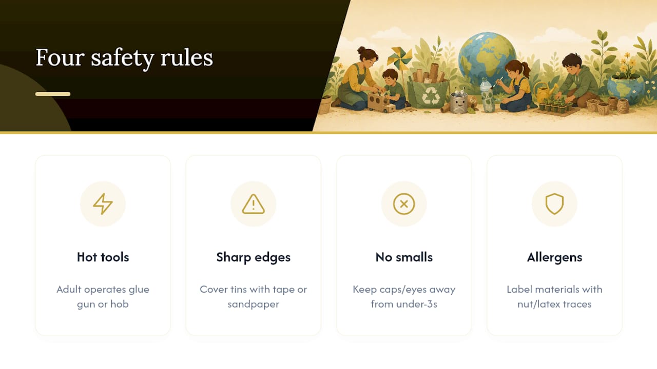 Recycled craft safety controls by age