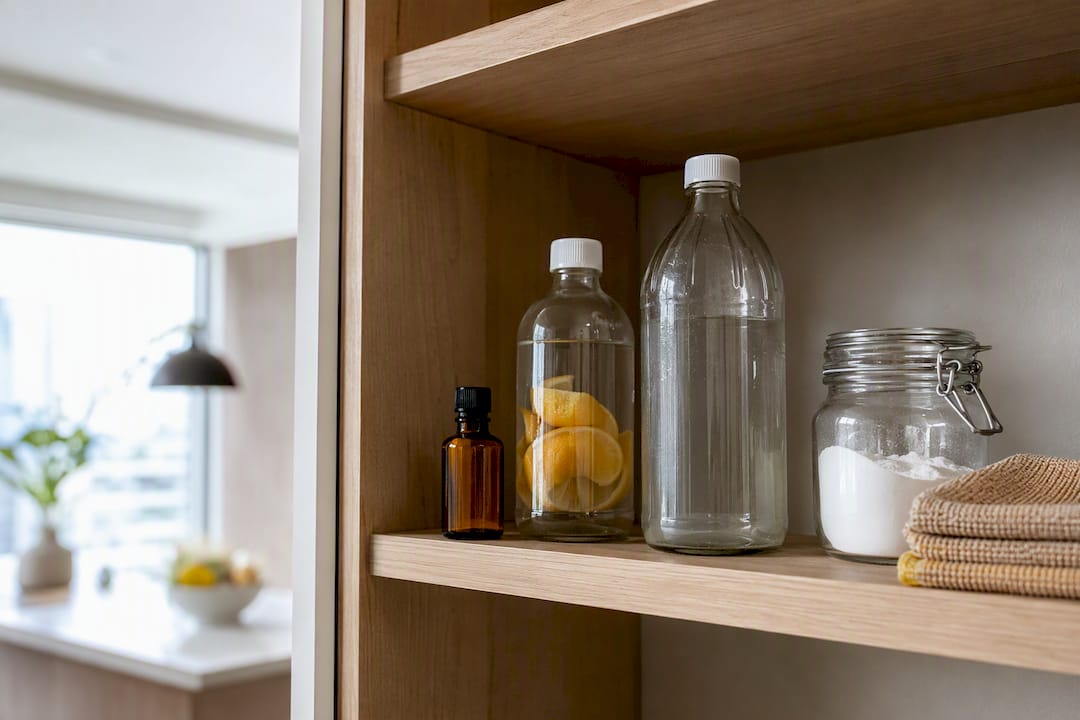 Cleaning concentrates stored above reach