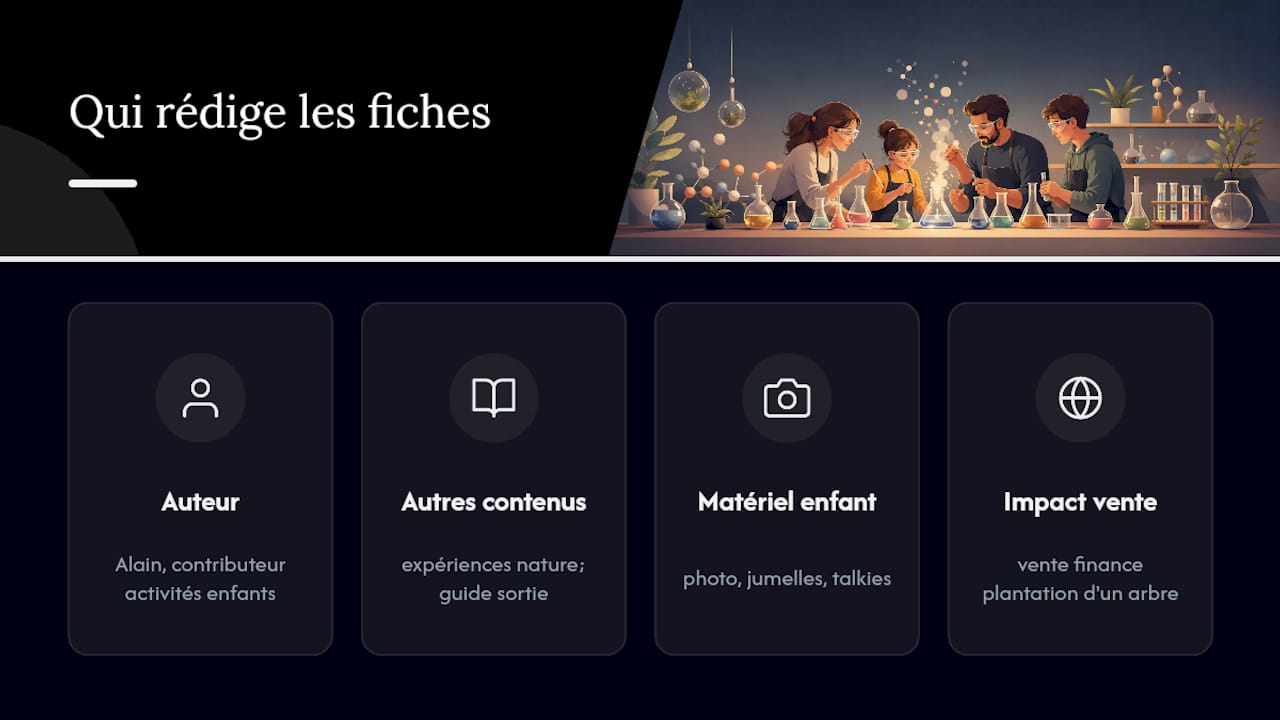 Qui prépare ces fiches d'expériences scientifiques ? — overview diagram