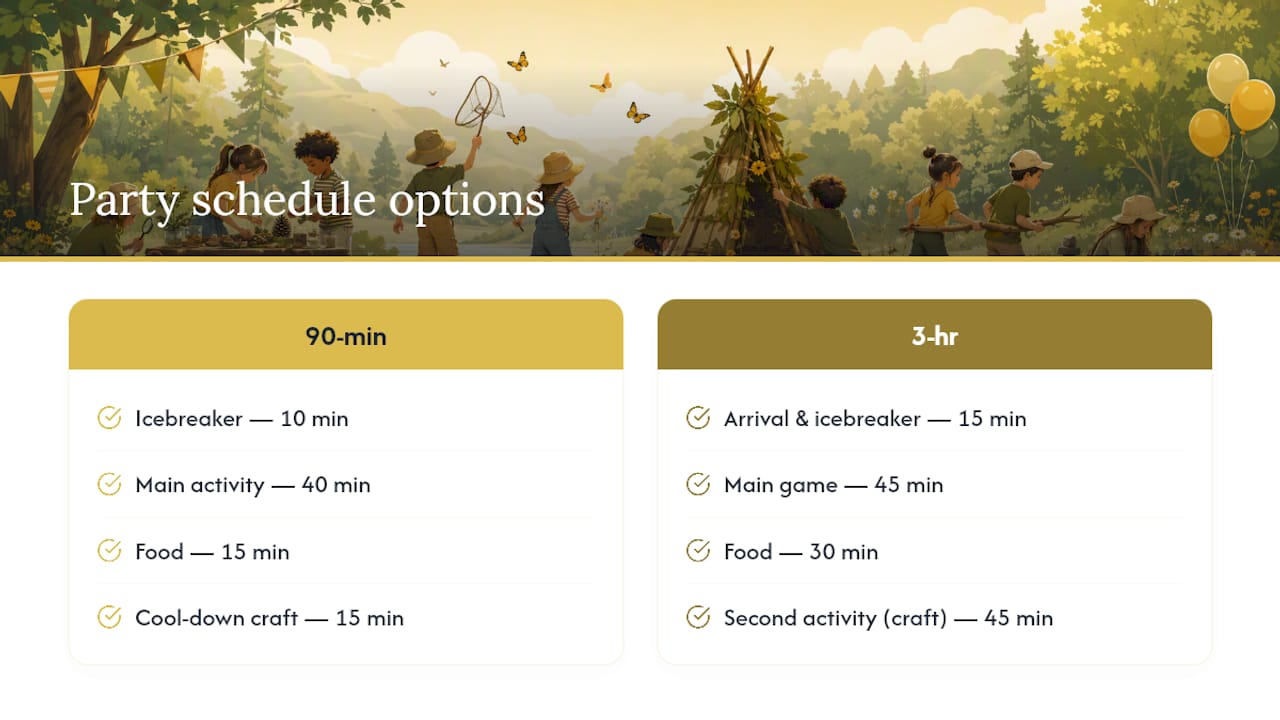 Comparison of 90-minute and three-hour schedules