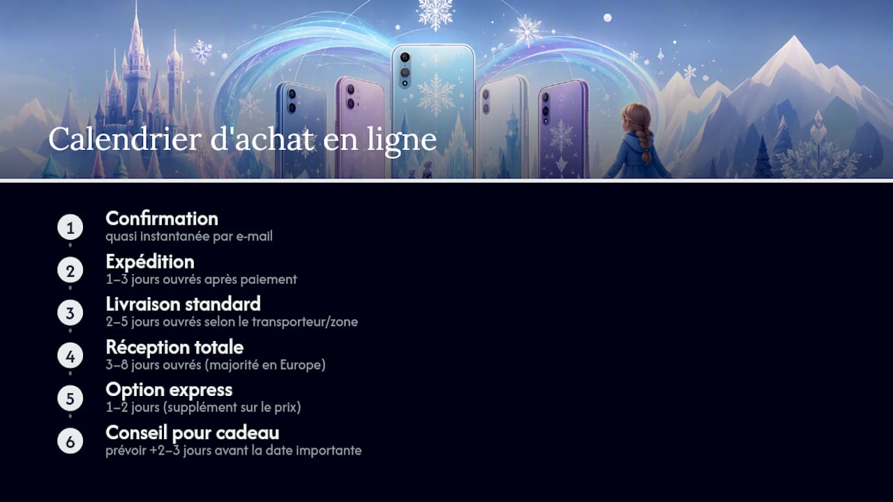 Informations sur les délais de commande et de livraison du jouet