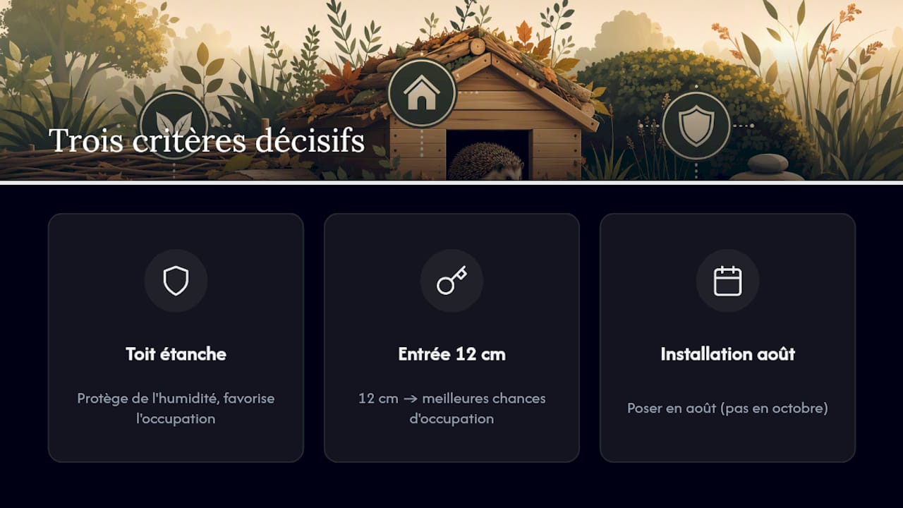 Trois critères pour construire un abri à hérisson réussi