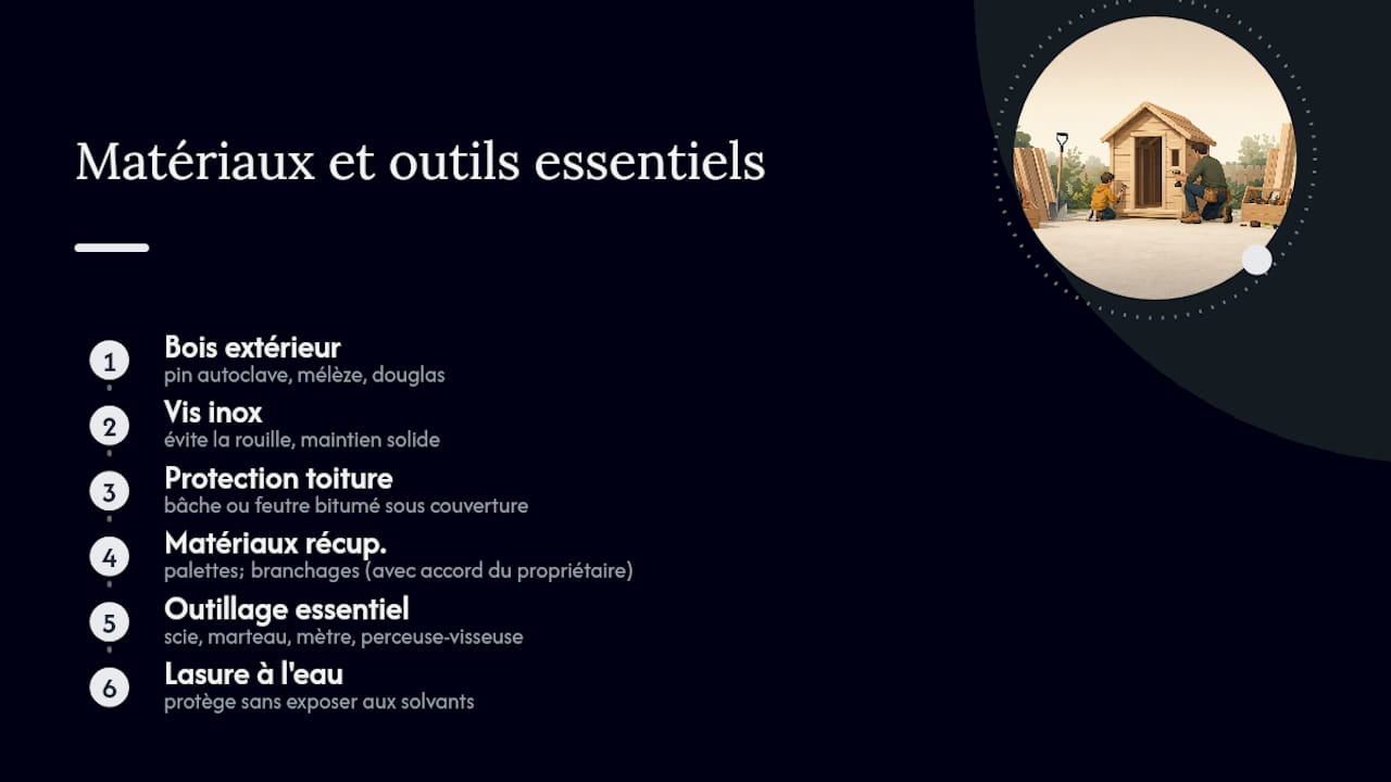 Matériaux et outils pour construire une cabane sécurisée