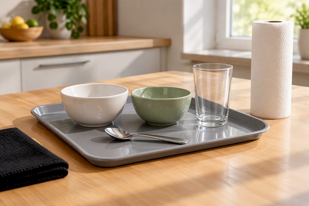 Table bien préparée pour des expériences scientifiques à la maison