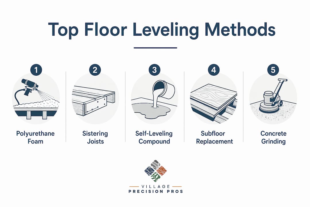 Infographic ranking floor leveling methods