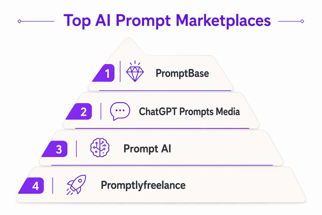 Infographic ranking AI prompt marketplaces