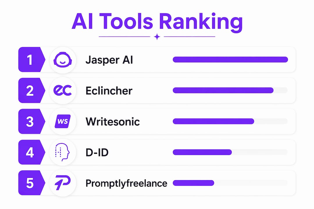 Infographic ranking best AI content tools for social media