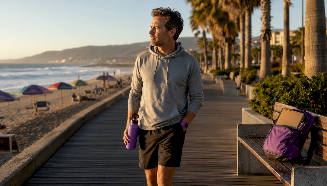 Man walking in park during creative incubation