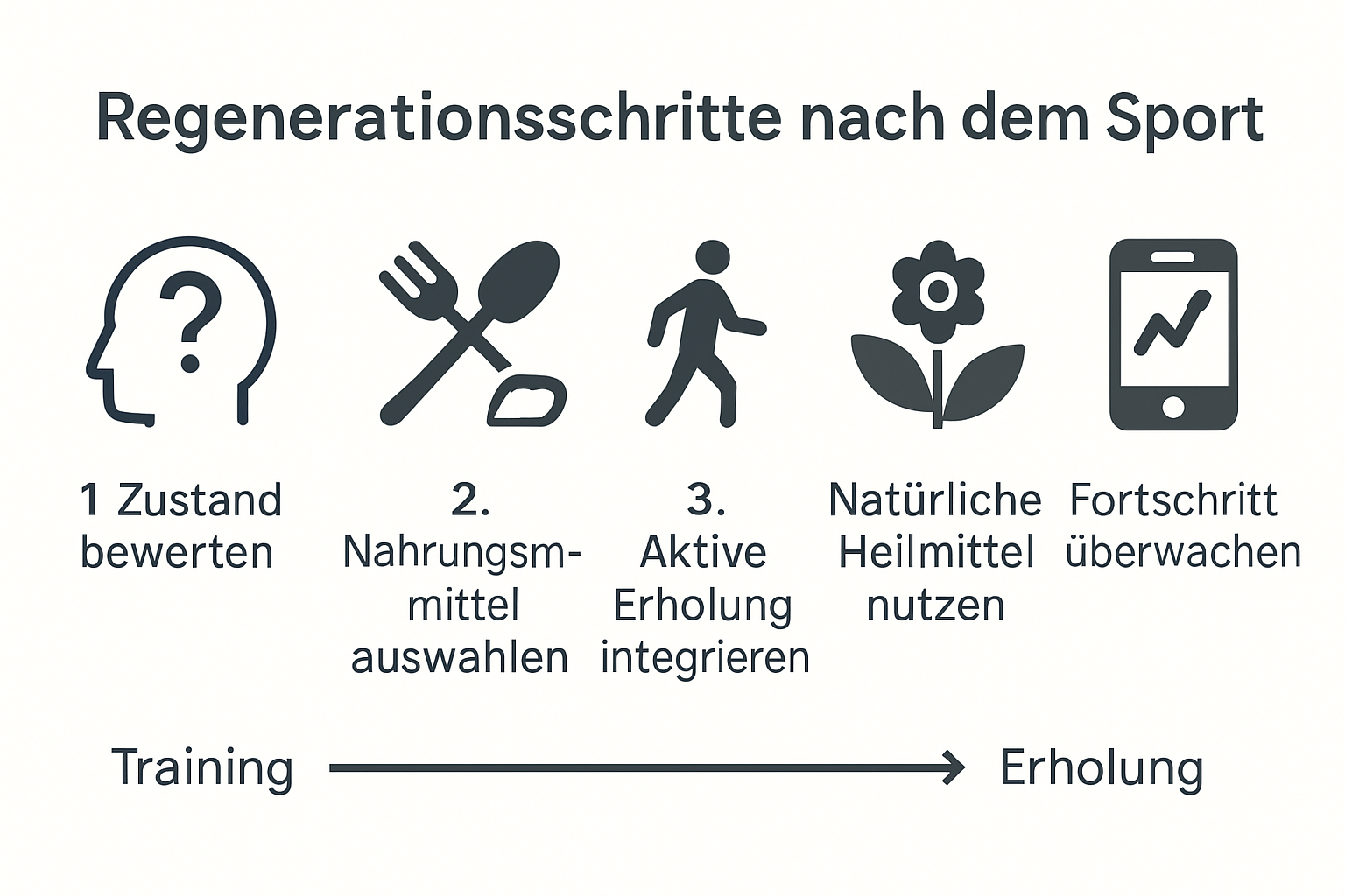 Infografik: 5 Schritte Regeneration nach dem Sport