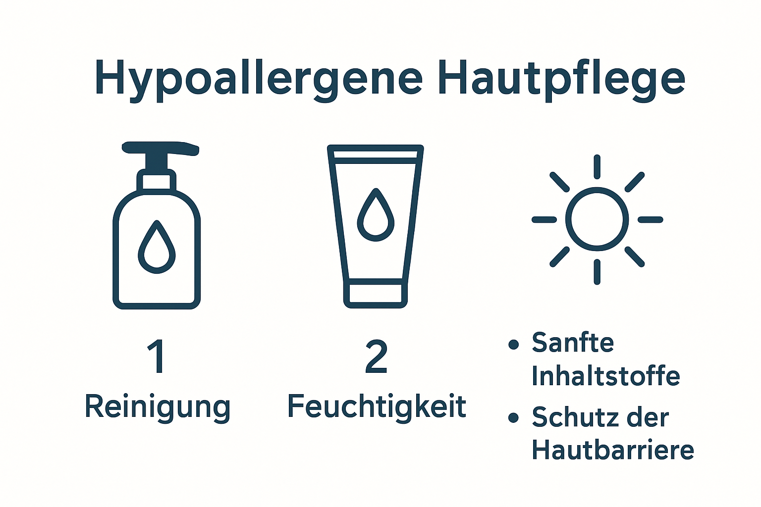 Hypoallergenes Hautpflege-Routine Infografik für Allergiker
