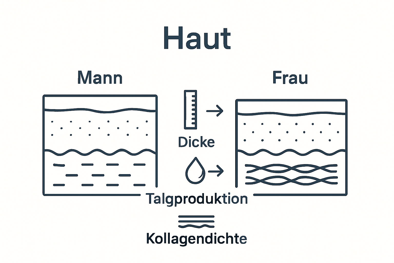 Infographic showing male and female skin differences