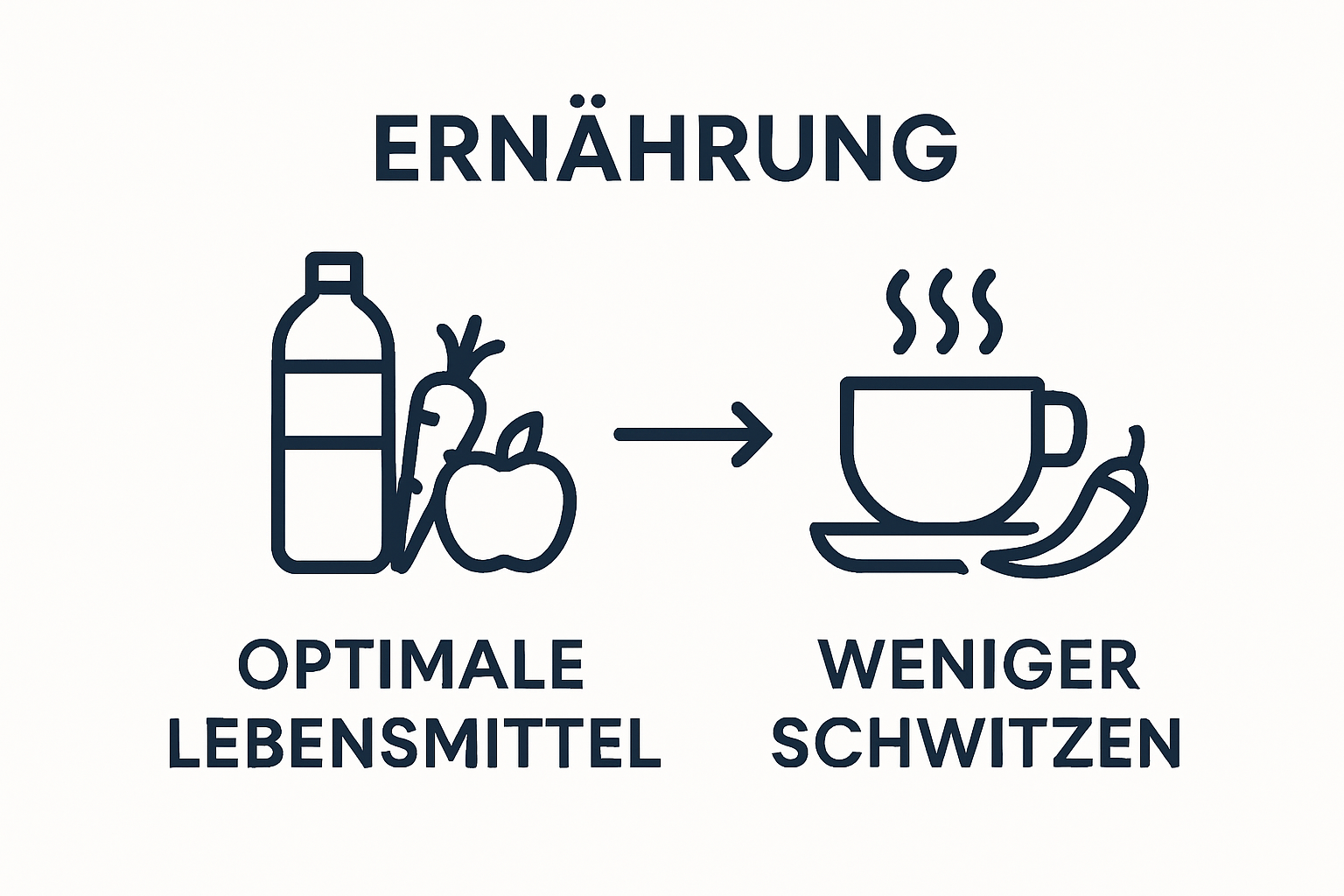 Infographic showing foods and drinks that help or worsen sweating