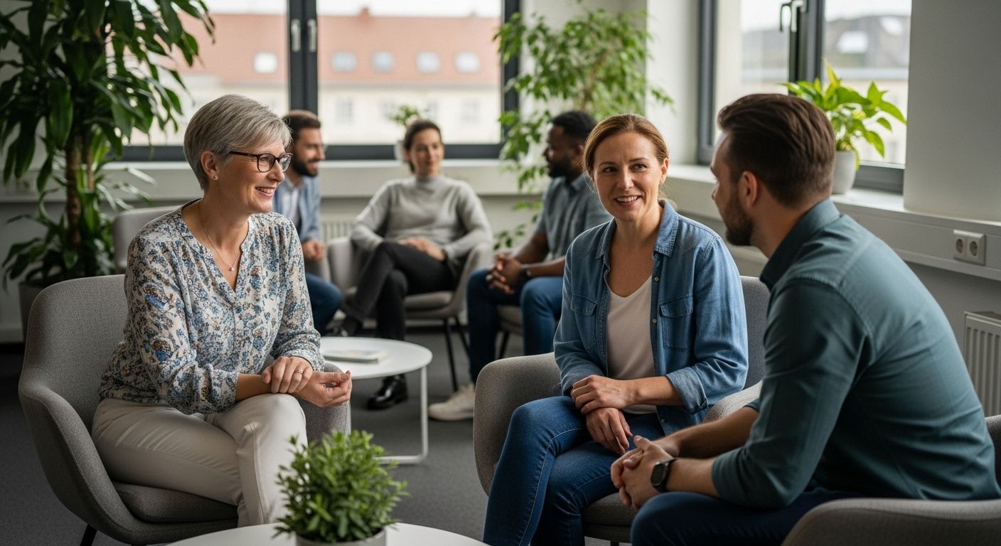 Wechseljahre Büro Gespräch Frauen