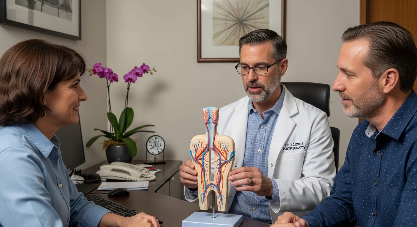 Kälteanwendung Arzt Patient Polyneuropathie