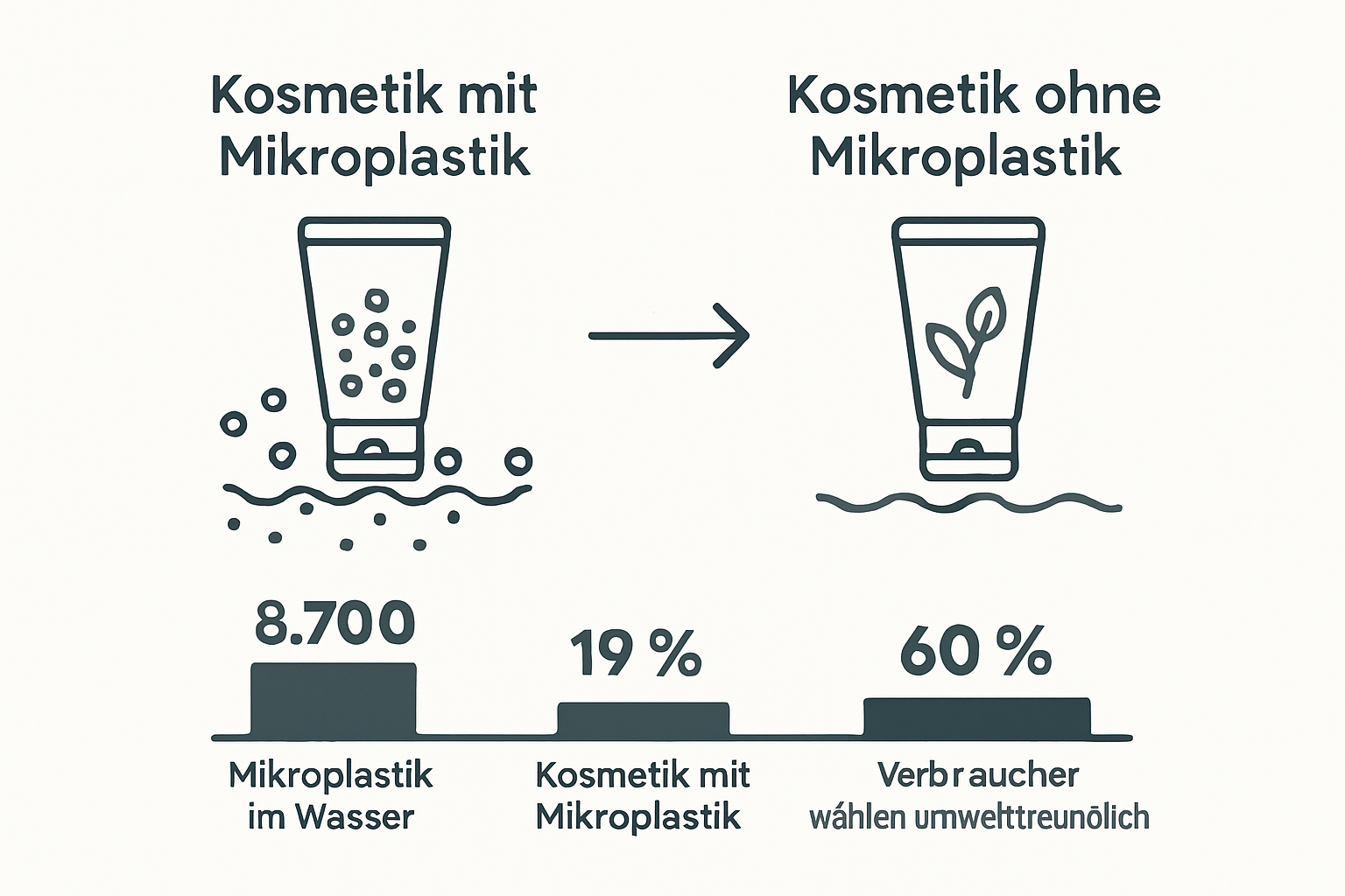 Vergleich von Kosmetik mit und ohne Mikroplastik und wichtige Statistiken