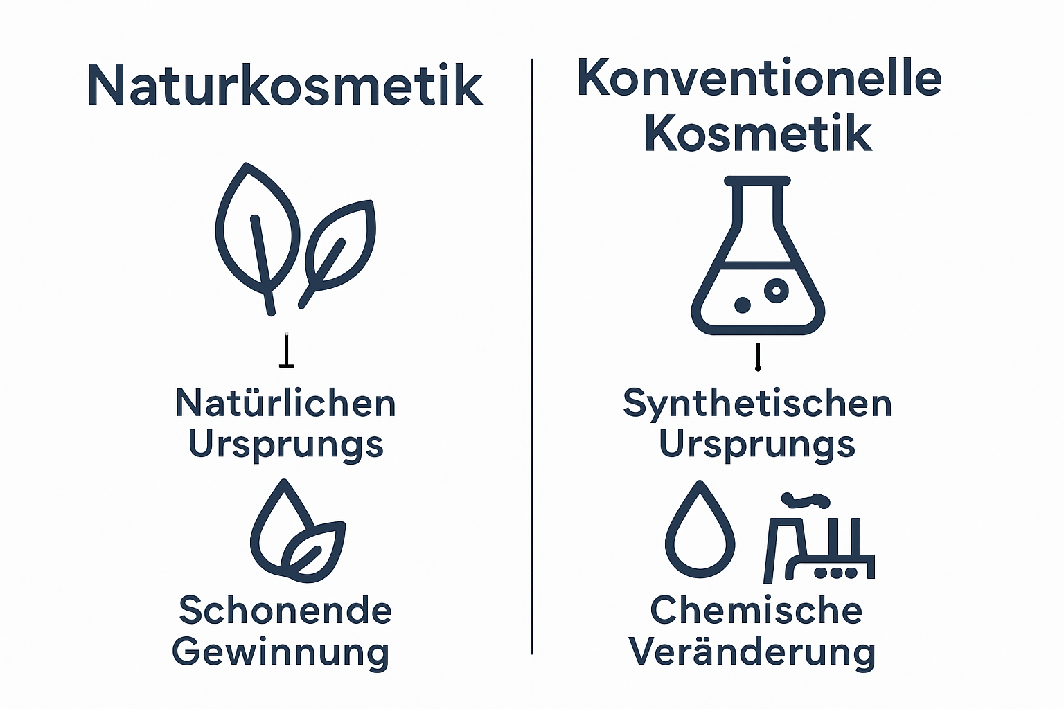 Simple comparison of natural vs. conventional cosmetics