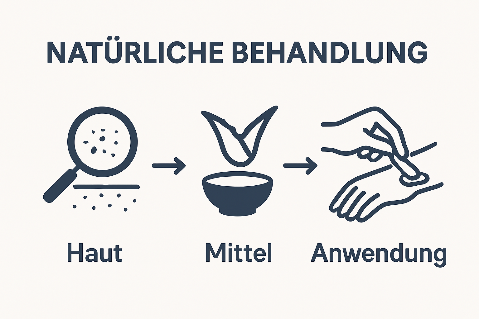 Ablauf: Ursache erkennen, Heilmittel wählen, auftragen.