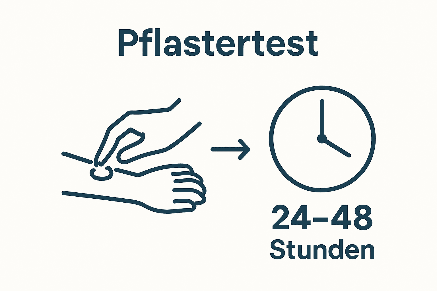 Infographic showing patch test on skin and waiting period for reactions