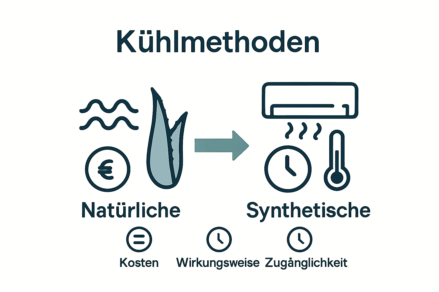 Vergleichsinfografik natürliche vs synthetische Kühlmethoden