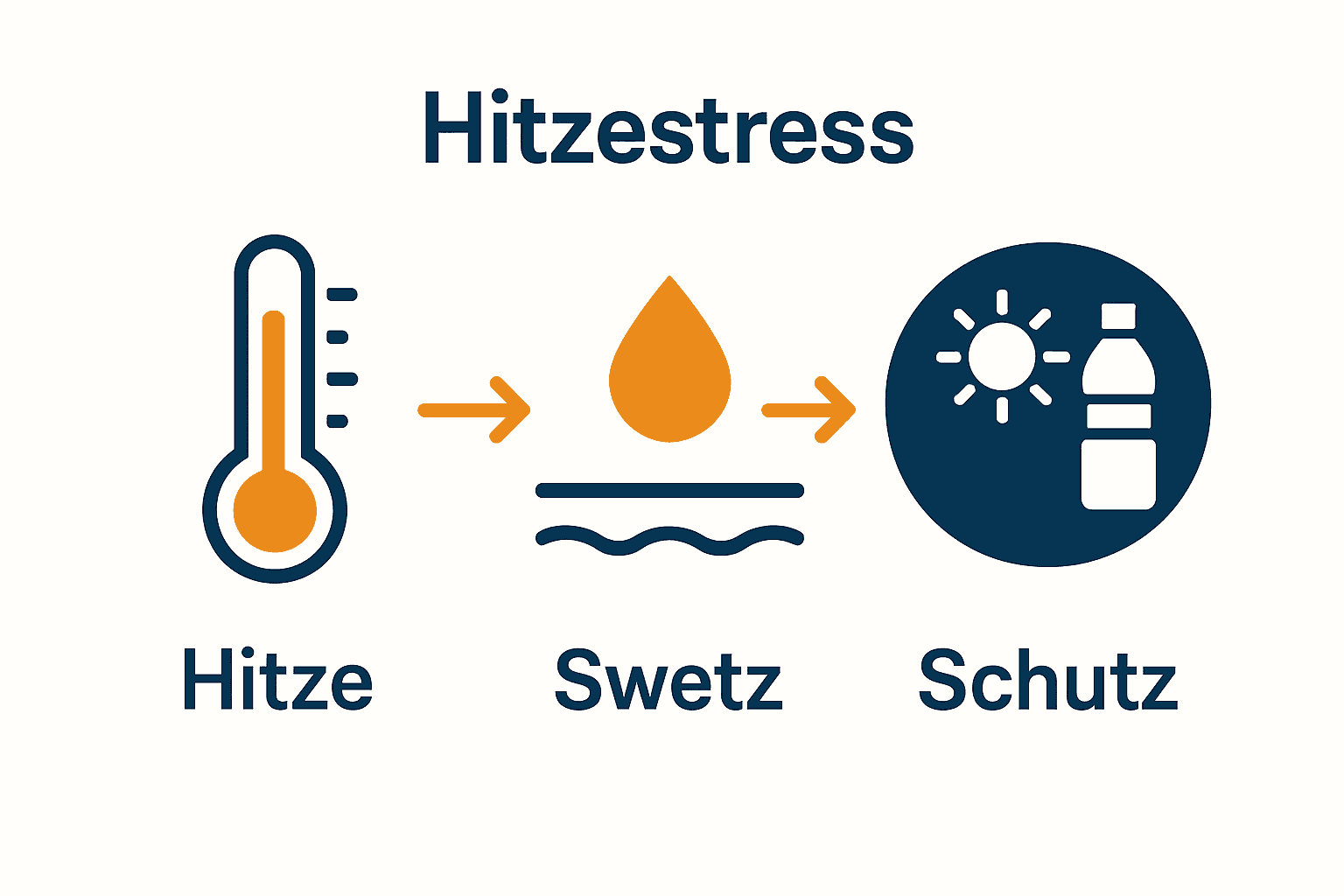 Infografik zu Hitzestress, Schweiß und Hautschutz