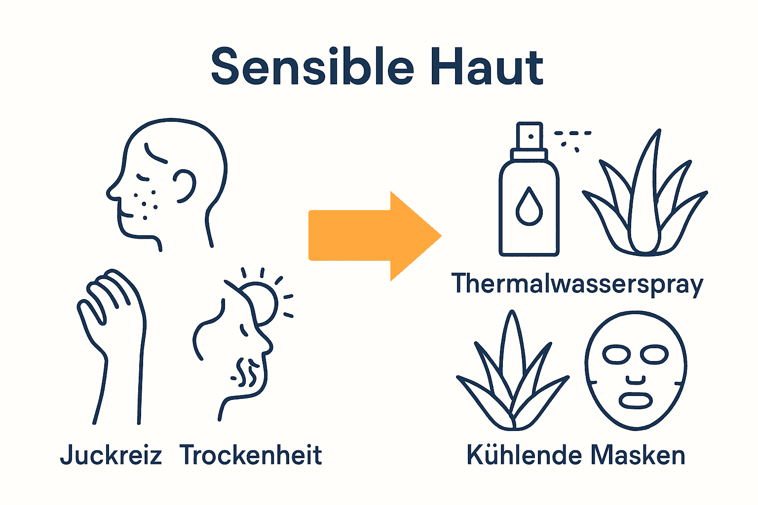 Vergleich Symptome vs. Lösungen für empfindliche Sommerhaut