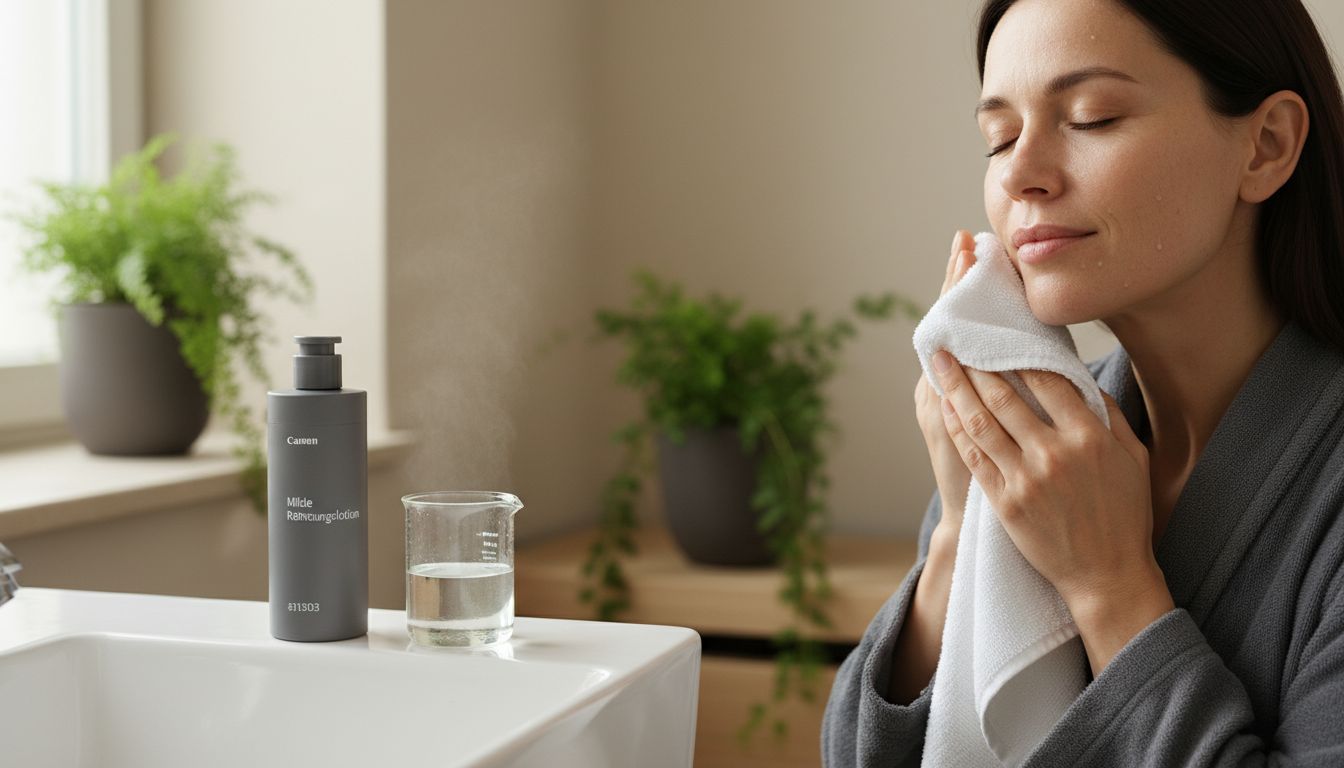 sanfte Hautreinigung echtes Badezimmer