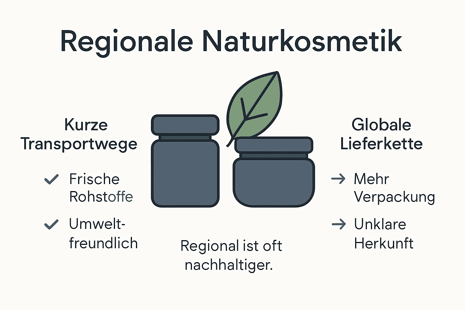 Vergleichsgrafik: Regionale Naturkosmetik im Unterschied zu herkömmlichen Produkten