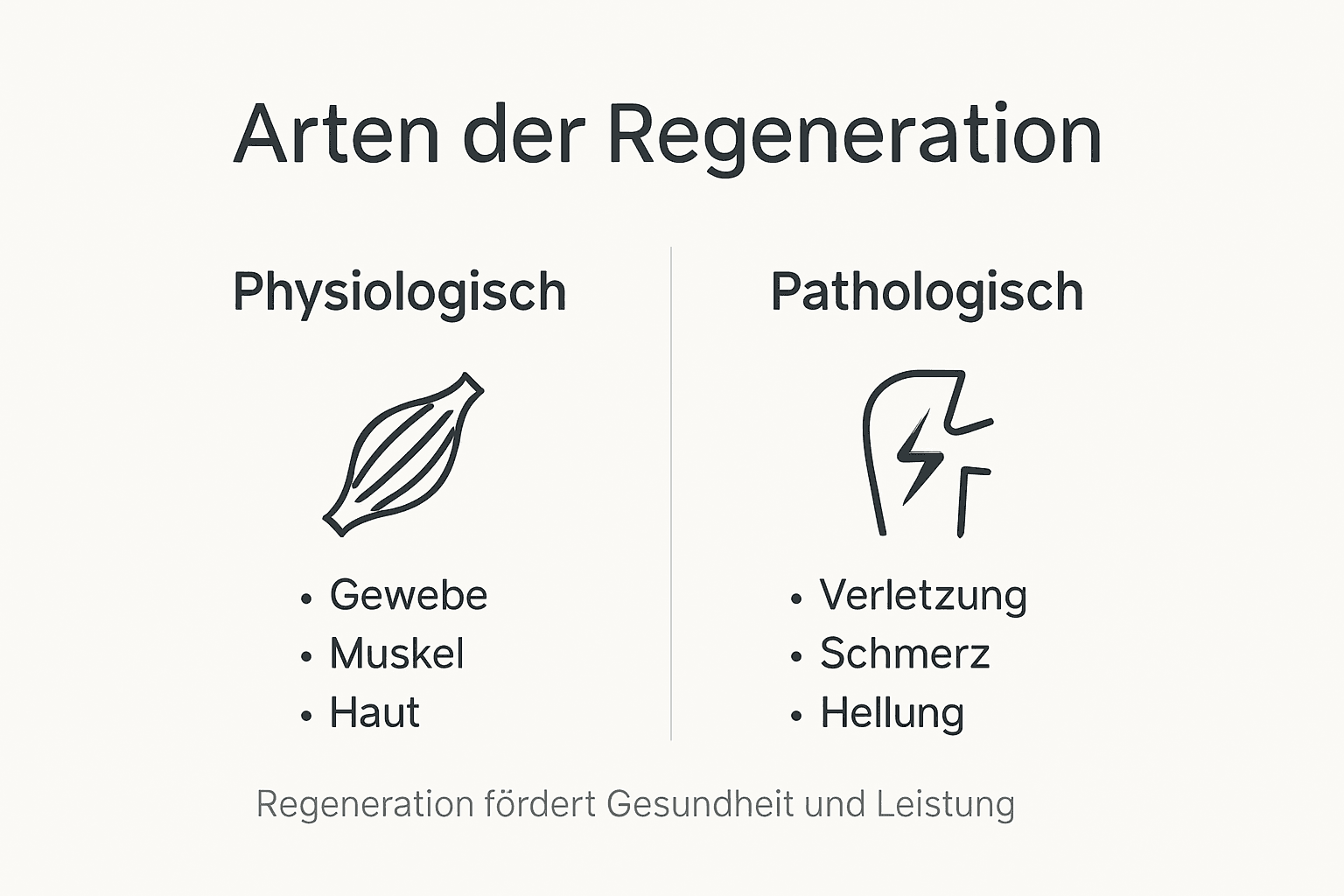 Infografik: Verschiedene Regenerationstypen im Sport auf einen Blick