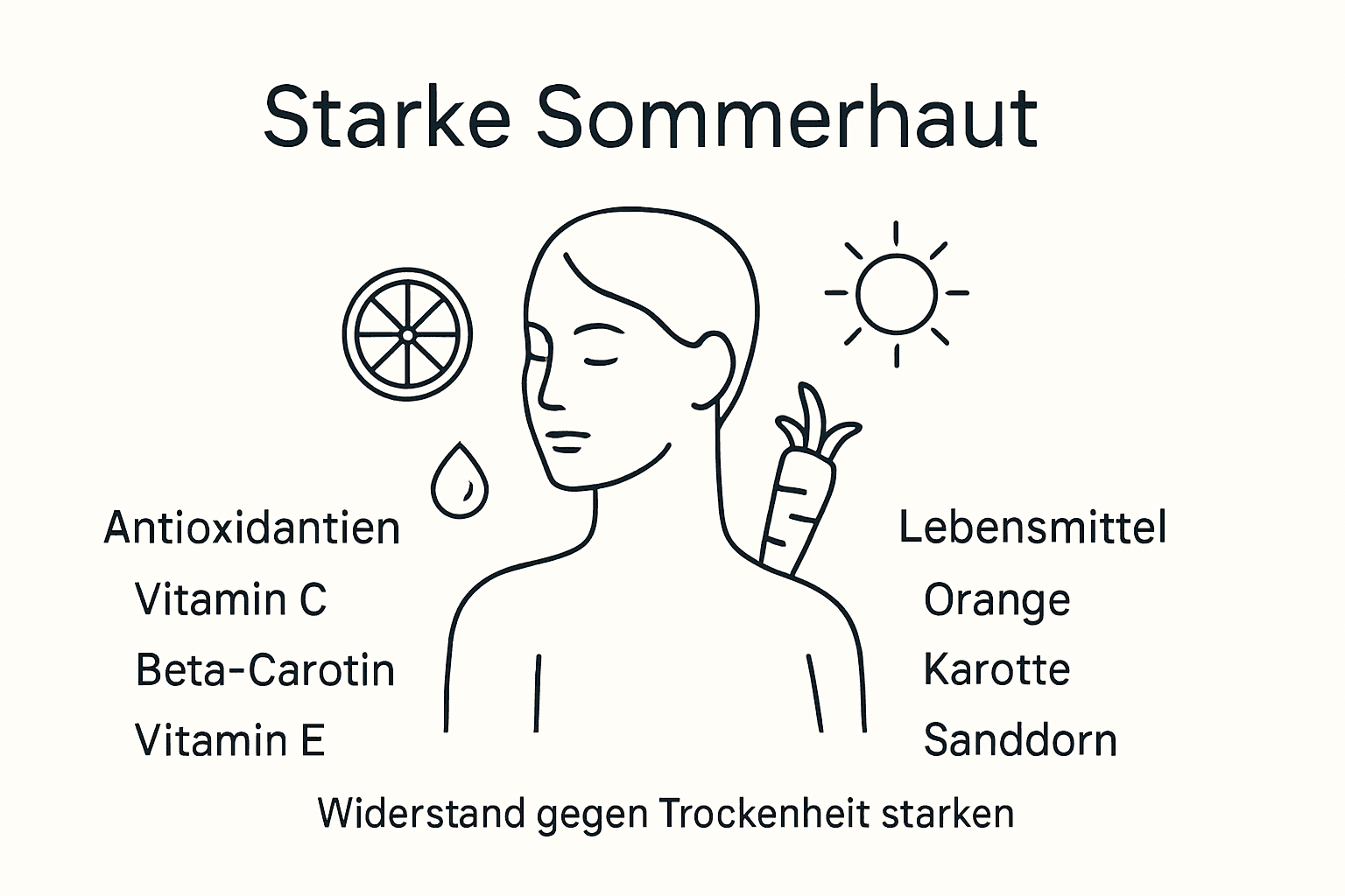 Grafische Übersicht: Sommerhaut und Antioxidantien – was schützt unsere Haut in der warmen Jahreszeit?