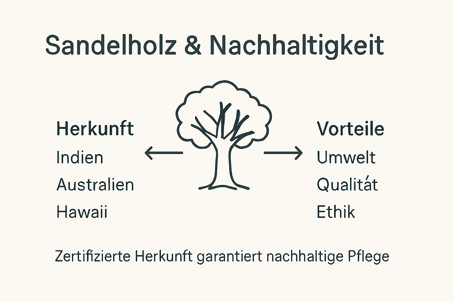 Infografik: Wie Sandelholz in der Hautpflege nachhaltig eingesetzt wird