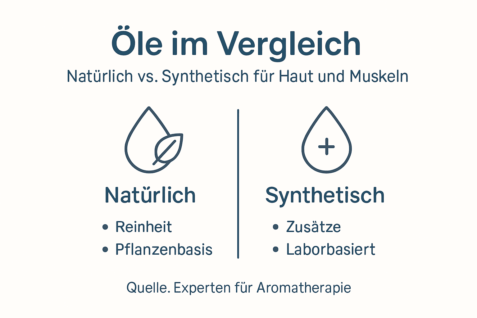 Übersichtsgrafik zeigt die Unterschiede zwischen natürlichen und synthetischen Ölen auf