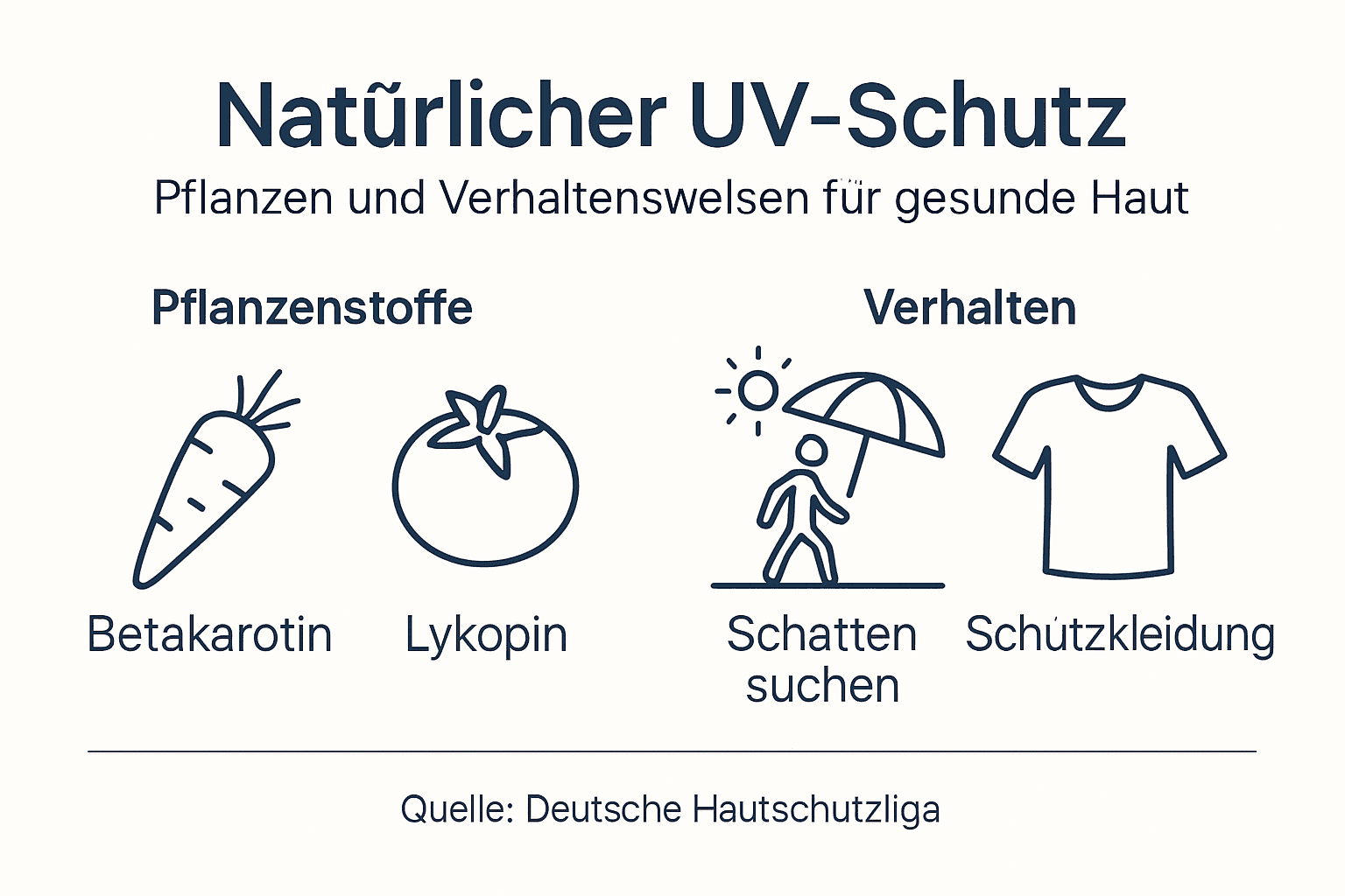 Diese Infografik gibt einen kurzen Überblick über natürlichen Sonnenschutz.