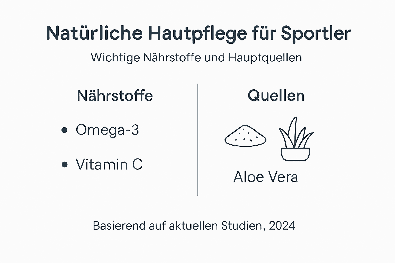 Infografik: Wichtige Nährstoffe und ihre natürlichen Quellen für eine gesunde Haut