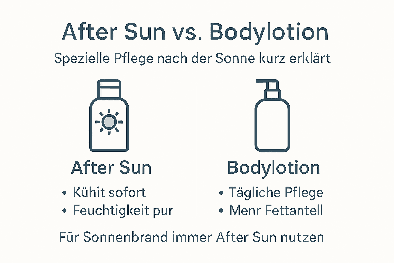 Infografik: Was unterscheidet After-Sun-Pflege von herkömmlicher Bodylotion?