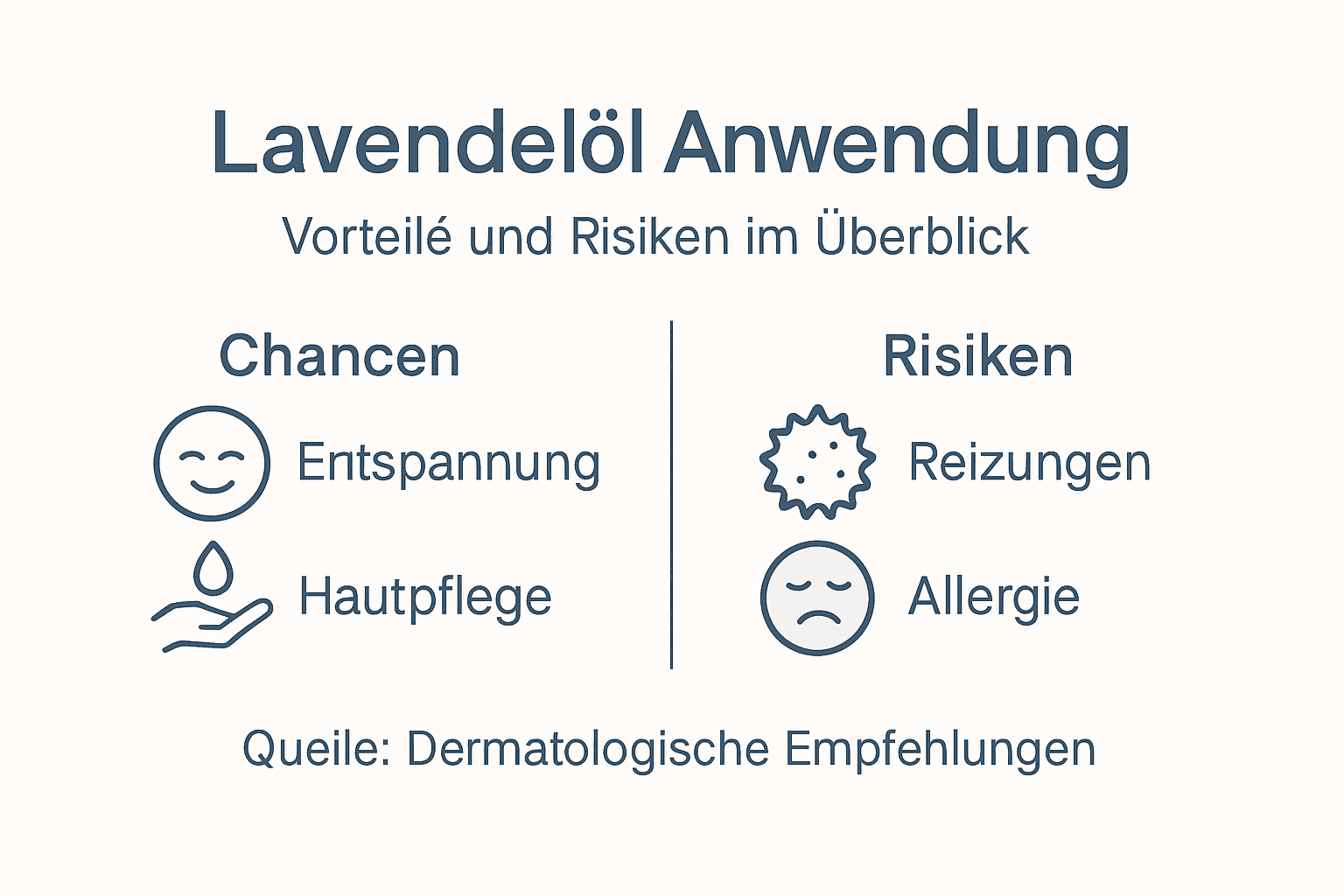 Infografik: Chancen und mögliche Risiken von Lavendelöl auf einen Blick