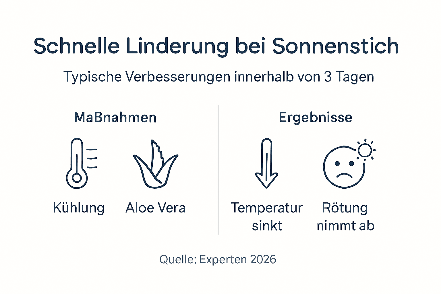 Infografik: Wie lange dauert die Genesung nach einem Sonnenstich? Was hilft wirklich? Tipps für schnelle Hilfe und typische Verläufe.