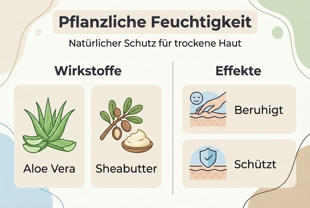 Grafik: Die Wirkung pflanzlicher Inhaltsstoffe in der Hautpflege auf einen Blick