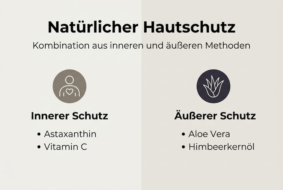 Infografik: Natürliche Wege zum Hautschutz – Eine kompakte Übersicht