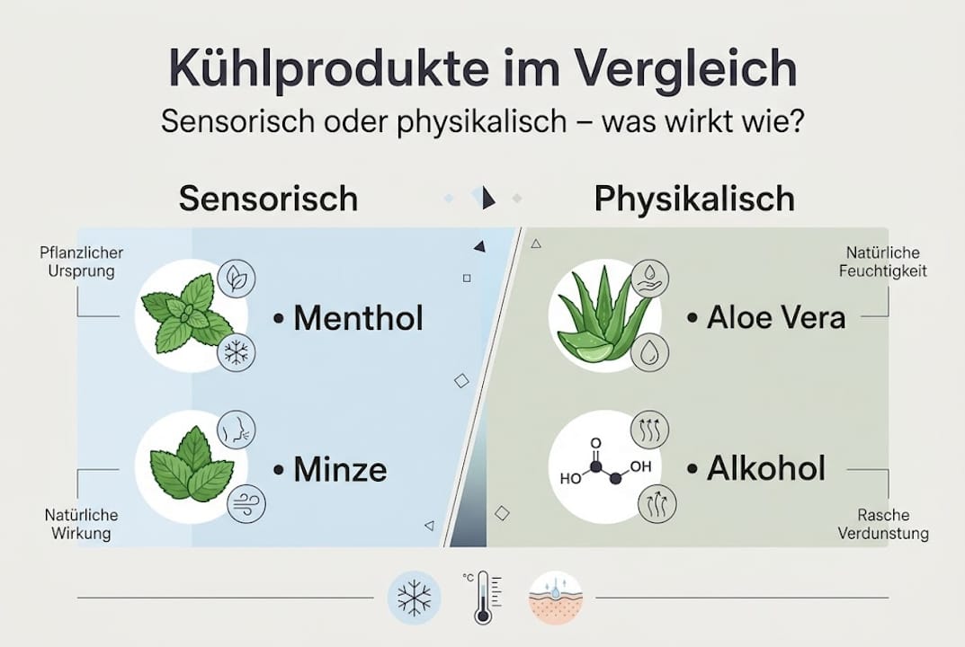 Eine anschauliche Infografik veranschaulicht, wie Sensorik und physikalische Eigenschaften bei gekühlten Produkten zusammenspielen.