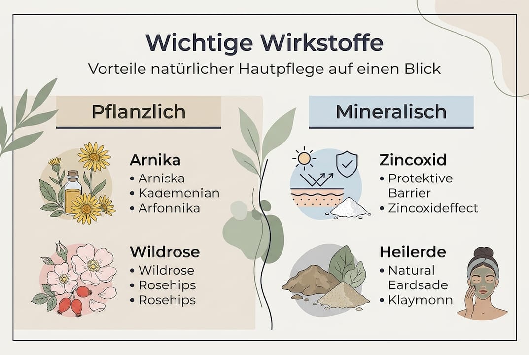 Übersicht der wichtigsten Inhaltsstoffe in nachhaltiger Hautpflege
