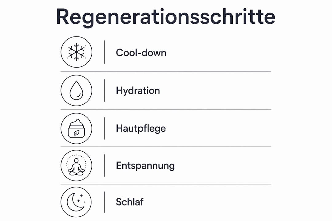 Schritt-für-Schritt-Anleitung zur sanften Regeneration als übersichtliche Infografik